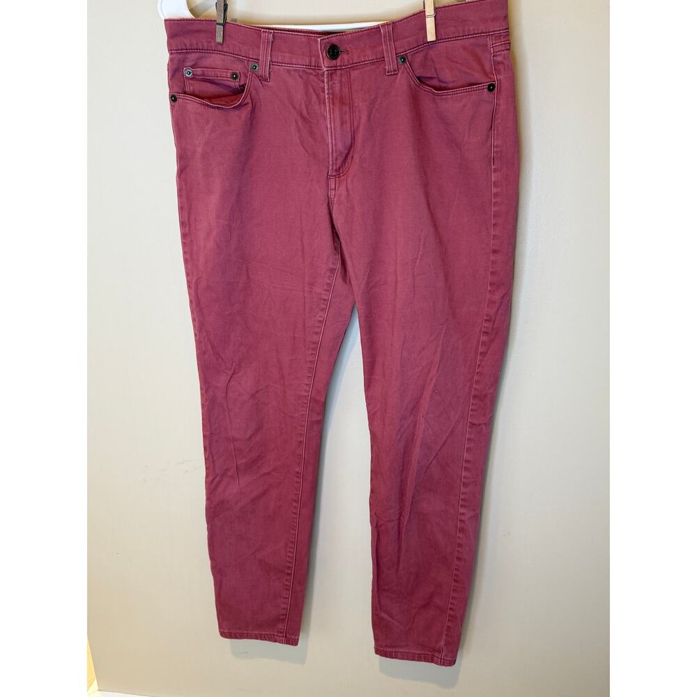 Banana Republic Jeans Women Size 8 Pink Berry Maroon Mid Rise Skinny Slim Cotton